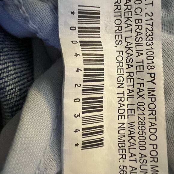 Forever 21+ Premium Button Fly Distressed Straight Leg Light Wash 14 - Picture 6 of 6